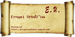 Ernyei Urbána névjegykártya